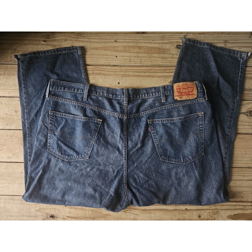 Levi's 559 Men's Dark Wash Waterless Fit Straight Leg Jeans Size W48 L30 Denim